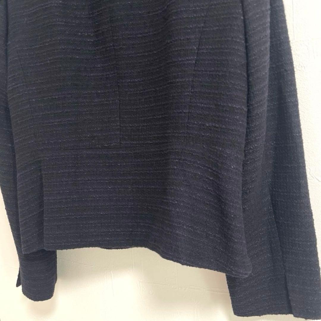 23区 ネイビー ノーカラージャケット 46 日本製　オンワード樫山　大きめ