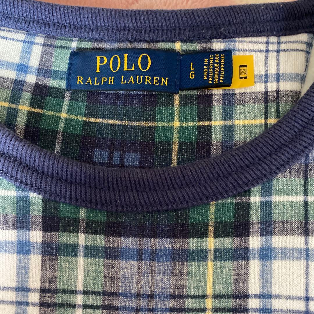 ポロラルフローレン　POLO チェック柄クマトレーナー