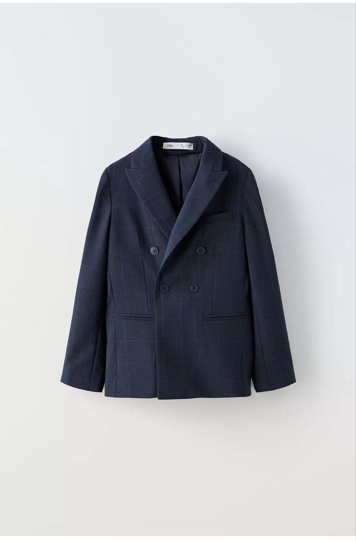 ZARA 164 スーツ　セット　卒業式　セレモニー　160 ネイビー　チェック