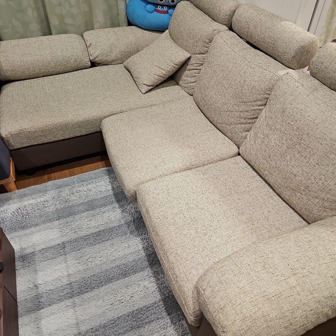 【処分します！！】ベージュ コーナーソファ 大阪市淀川区 引き取り限定