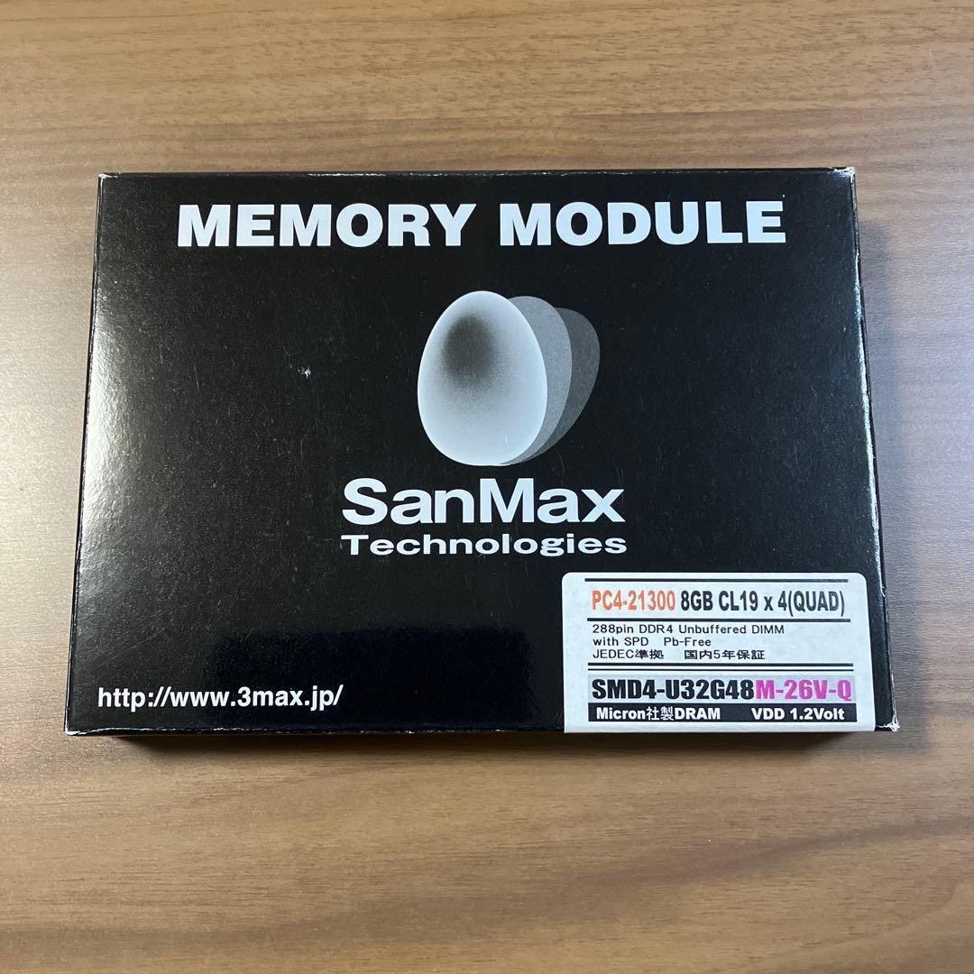 SanMax DDR4 8GB CL19 メモリモジュール 4枚セット