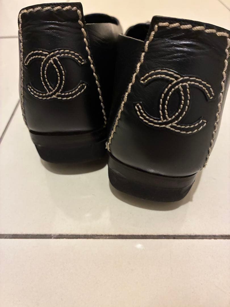 お値下げ中⭐︎シャネル　フラットシューズ　ブラック24.5cm ローファー