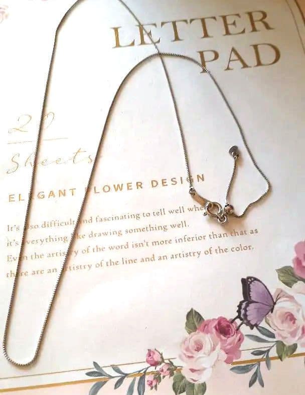 未使用プラチナベネチアンシンプル チェーンネックレス