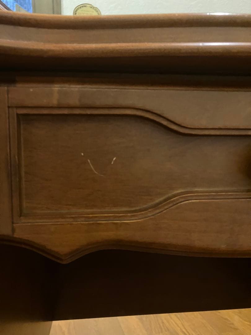 ビンテージ木製ブラウンドレッサー 鏡ミエミラー