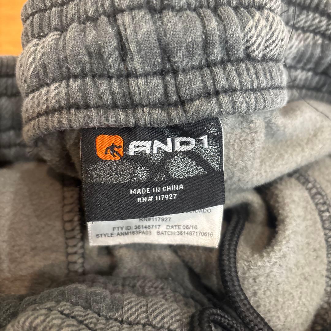 AND1 スウェット カーゴパンツ NBA ストレート迷彩ロゴ刺繍90s