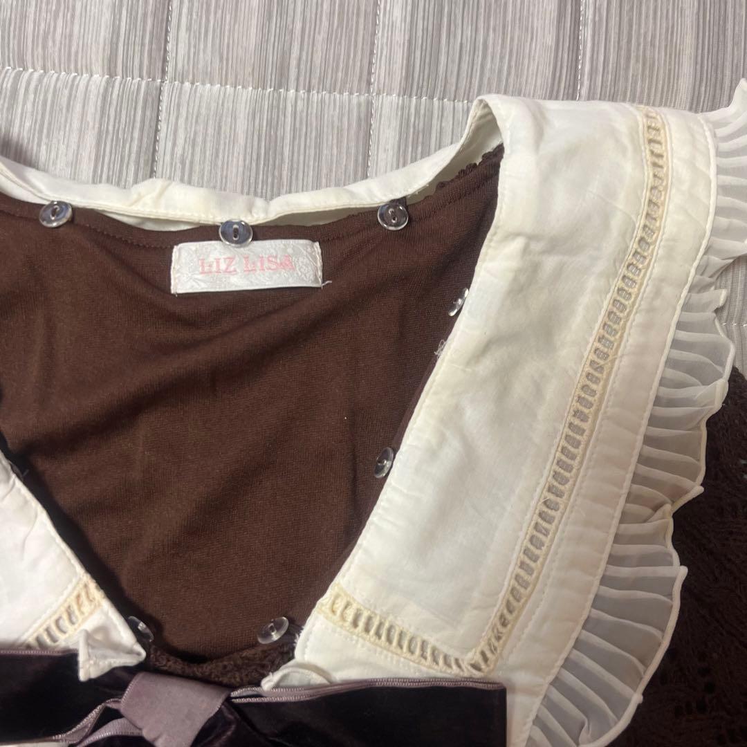 ブラウン ケーブル編み ミニワンピース