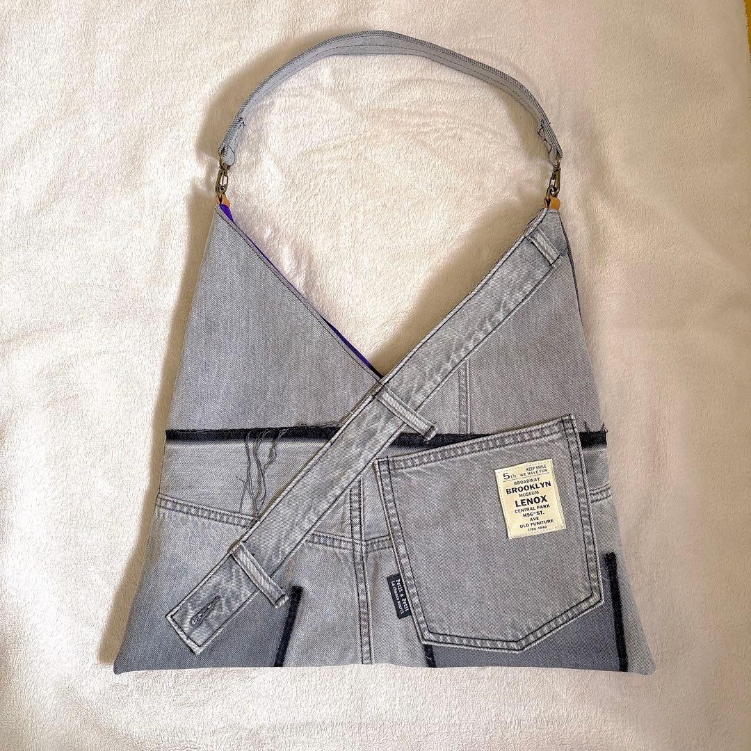 ラムちゃんさまオーダー。あずま袋風デニムリメイクバッグ2点【ハンドメイド】