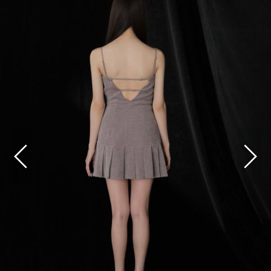 Glossy/グロッシー】ラメツイード/ キャミ/ フレア/ ミニドレス/