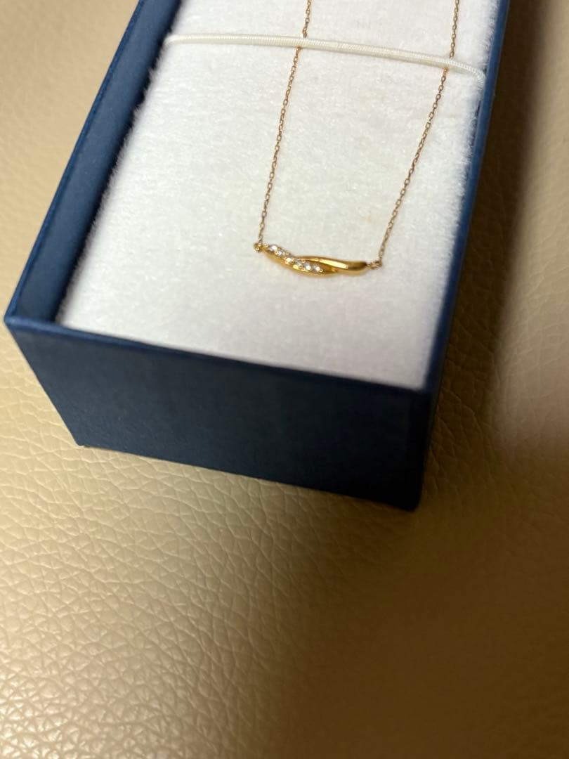 K18YGダイヤモンド付きネックレス　イエローゴールド