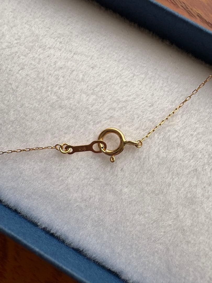 K18YGダイヤモンド付きネックレス　イエローゴールド