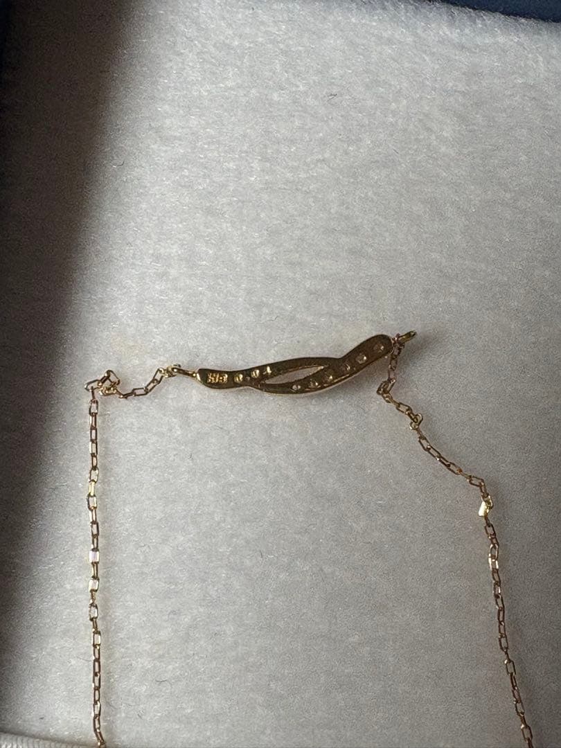 K18YGダイヤモンド付きネックレス　イエローゴールド