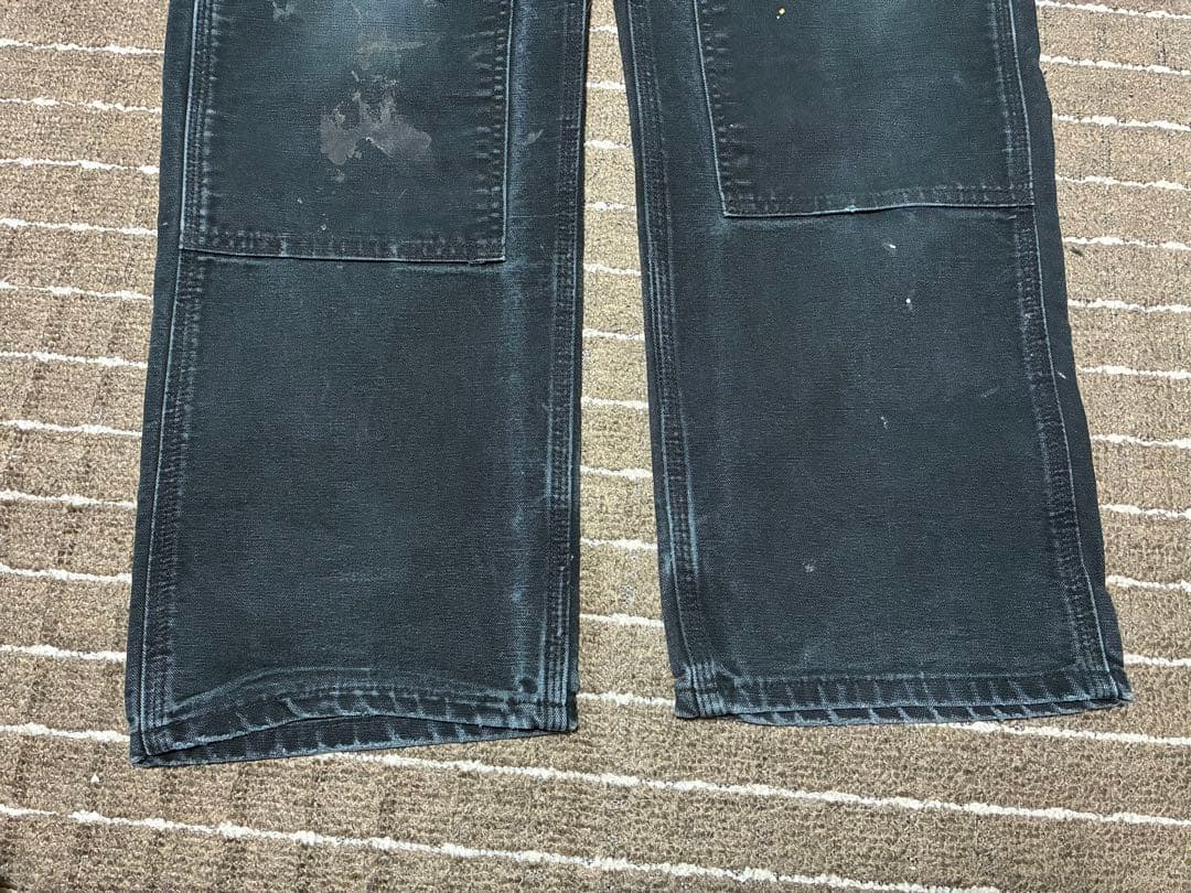 雰囲気抜群 carhartt ダブルニーペインターパンツ ペンキ飛び BLACK