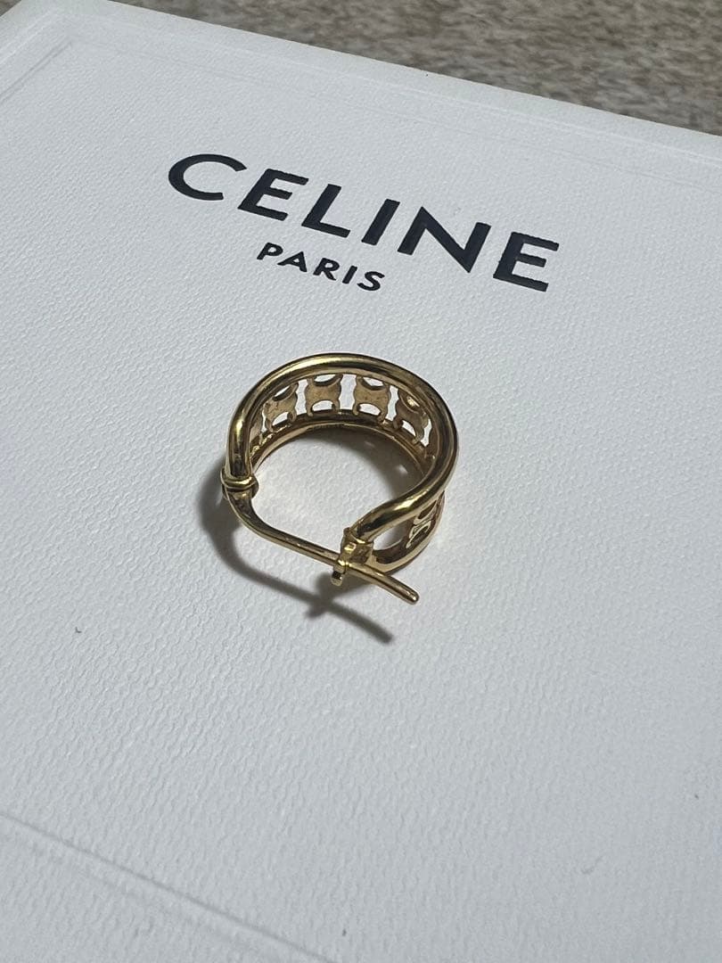 【片耳】CELINE ゴールド フープピアス