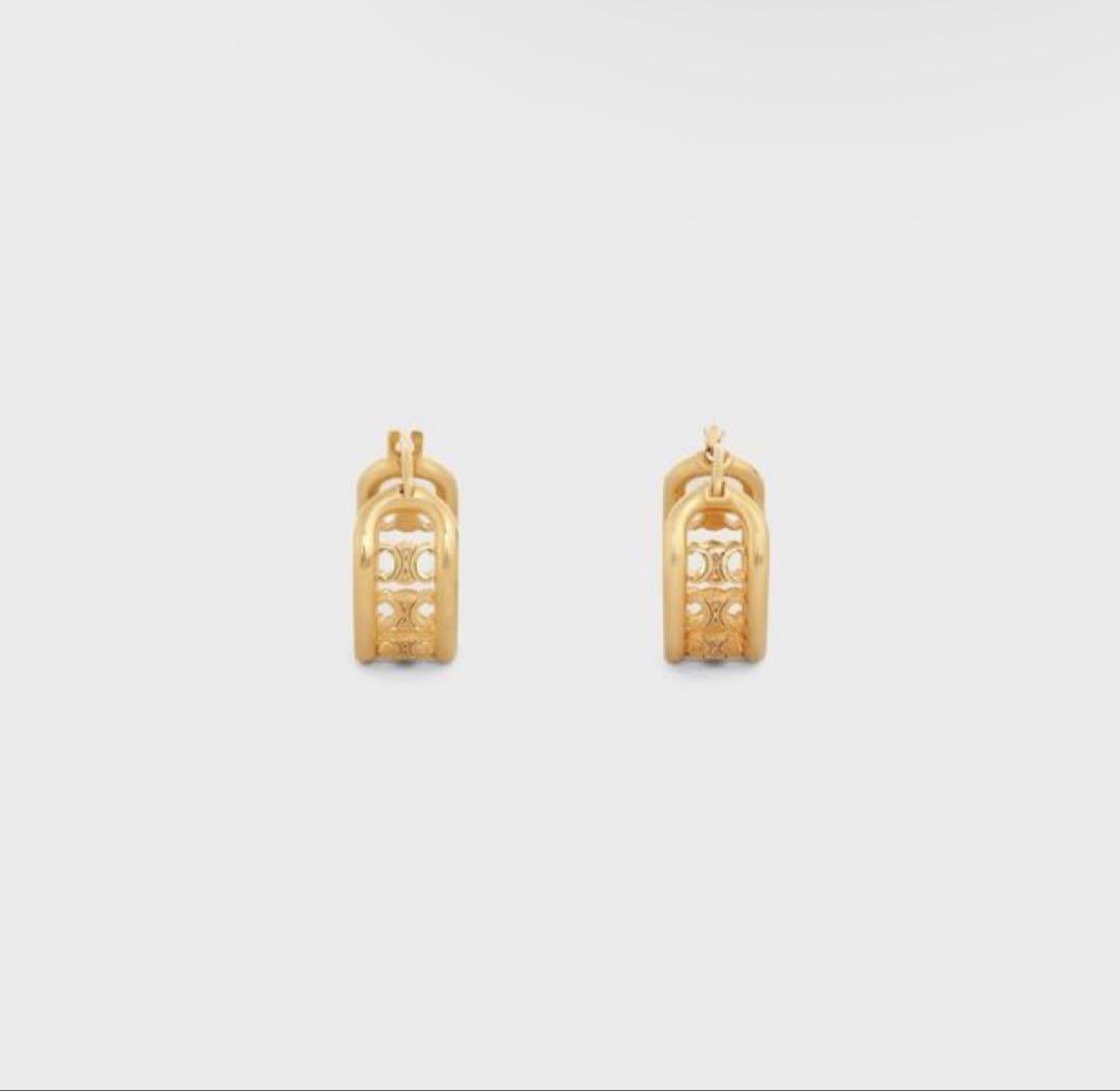 【片耳】CELINE ゴールド フープピアス