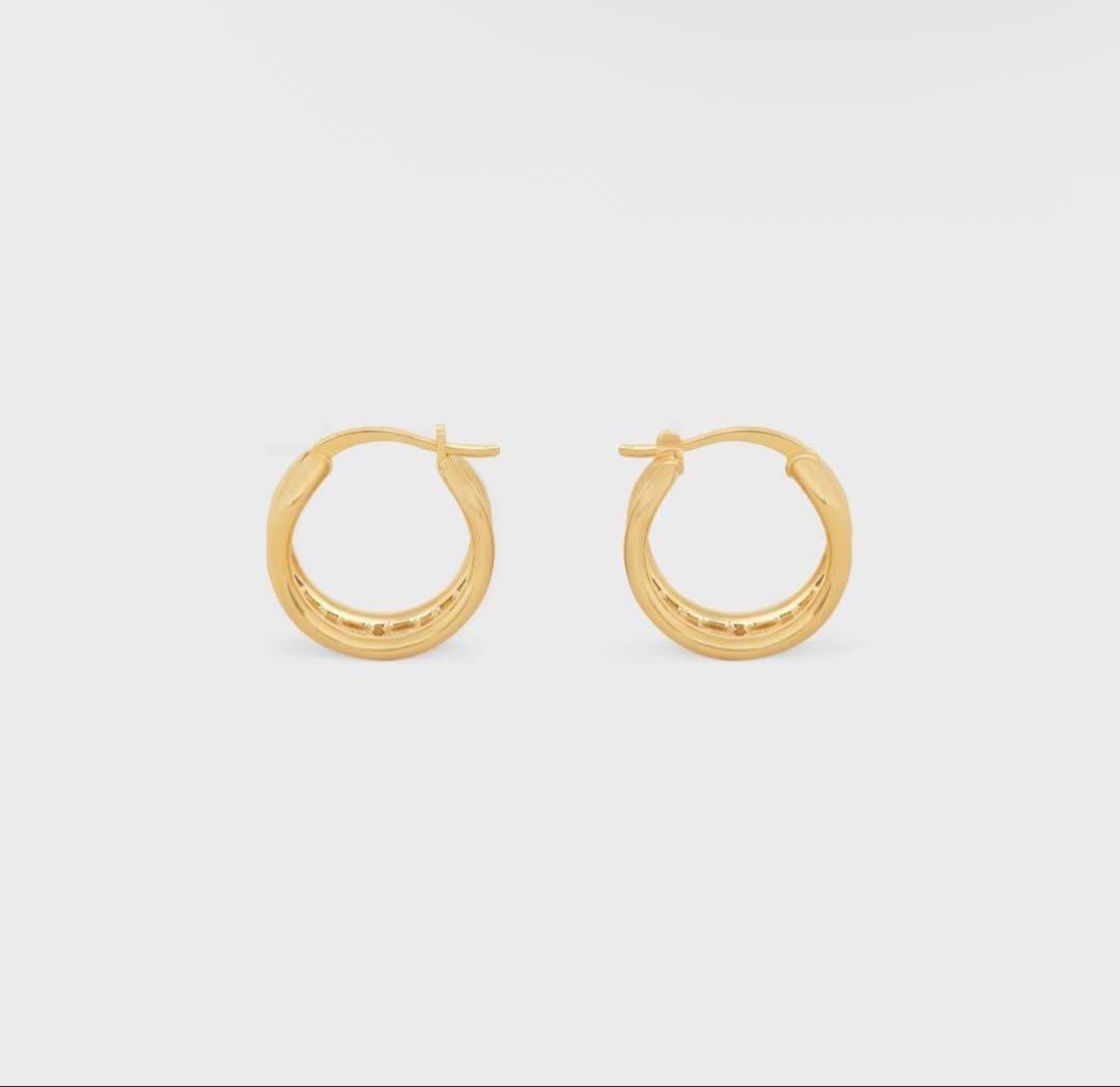 【片耳】CELINE ゴールド フープピアス
