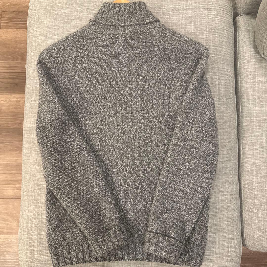 ドルモア タートルネック 46 ケーブルニット グレー
