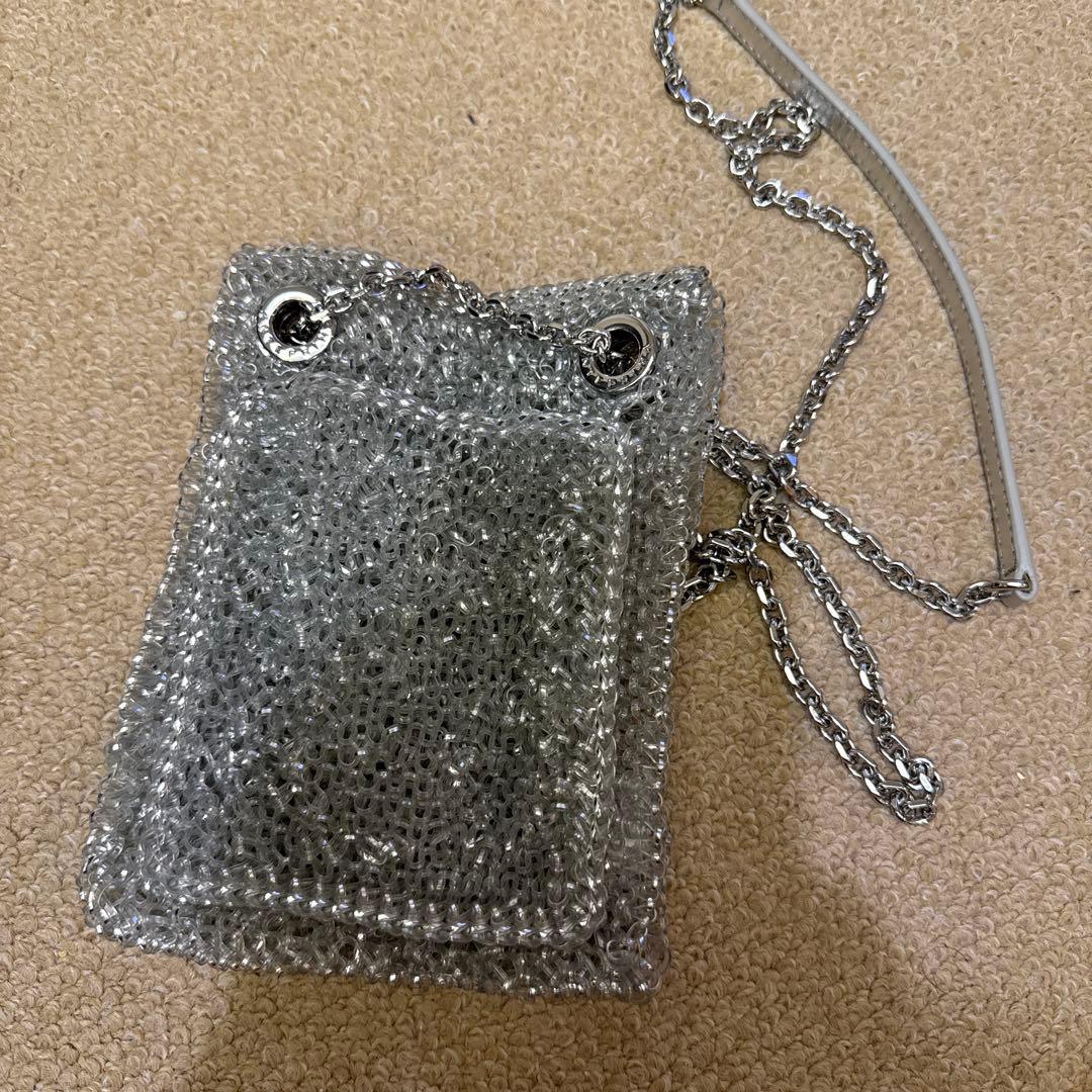 シルバー メッシュ パーティーバッグ サコッシュ
