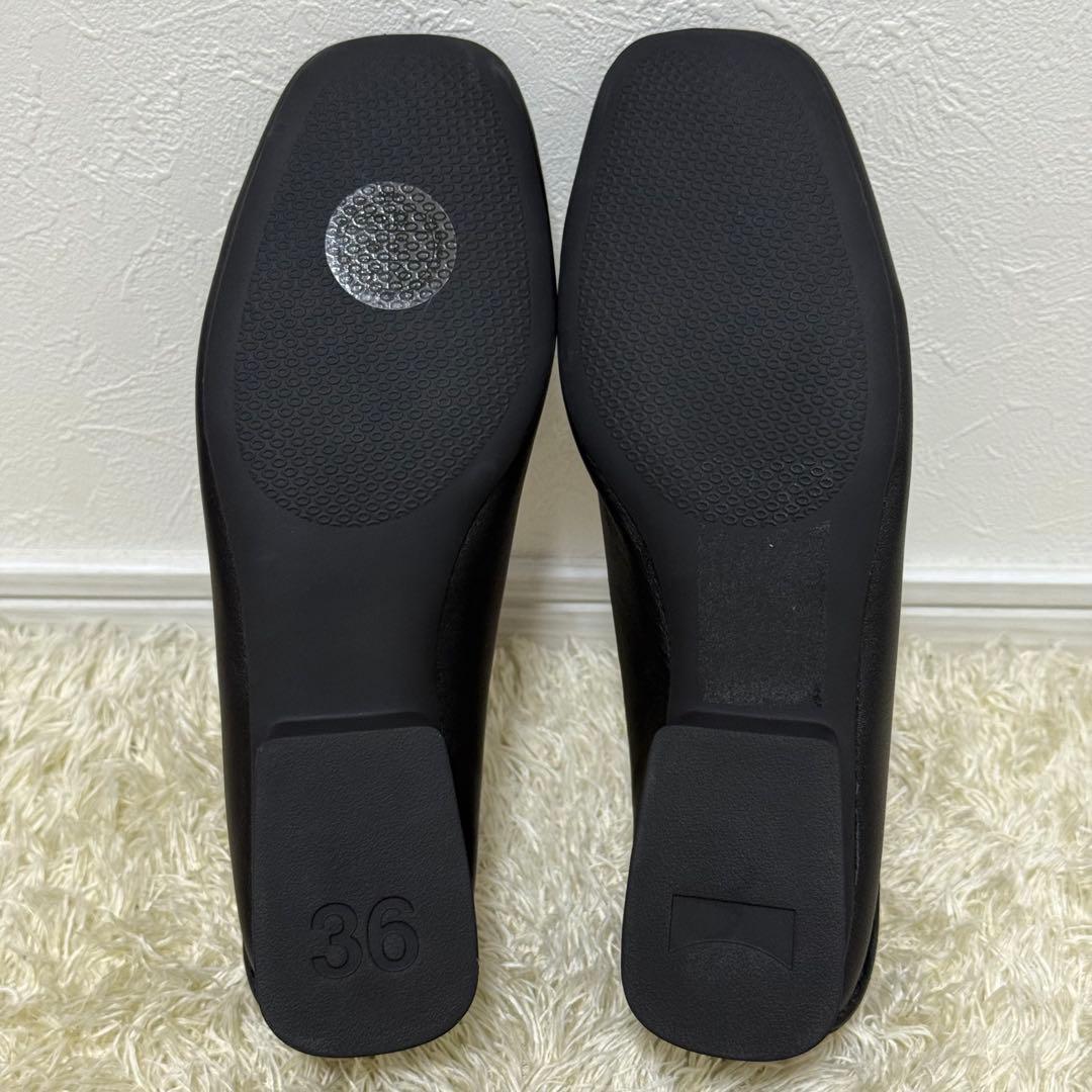 美品✨ CAMPER カシマイラ フラットシューズ　スクエアトゥ　レザー　黒