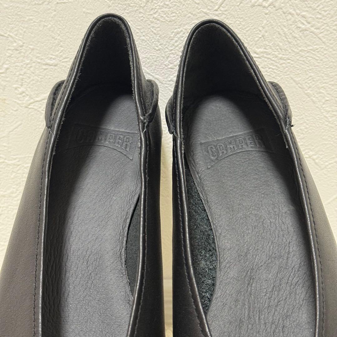 美品✨ CAMPER カシマイラ フラットシューズ　スクエアトゥ　レザー　黒