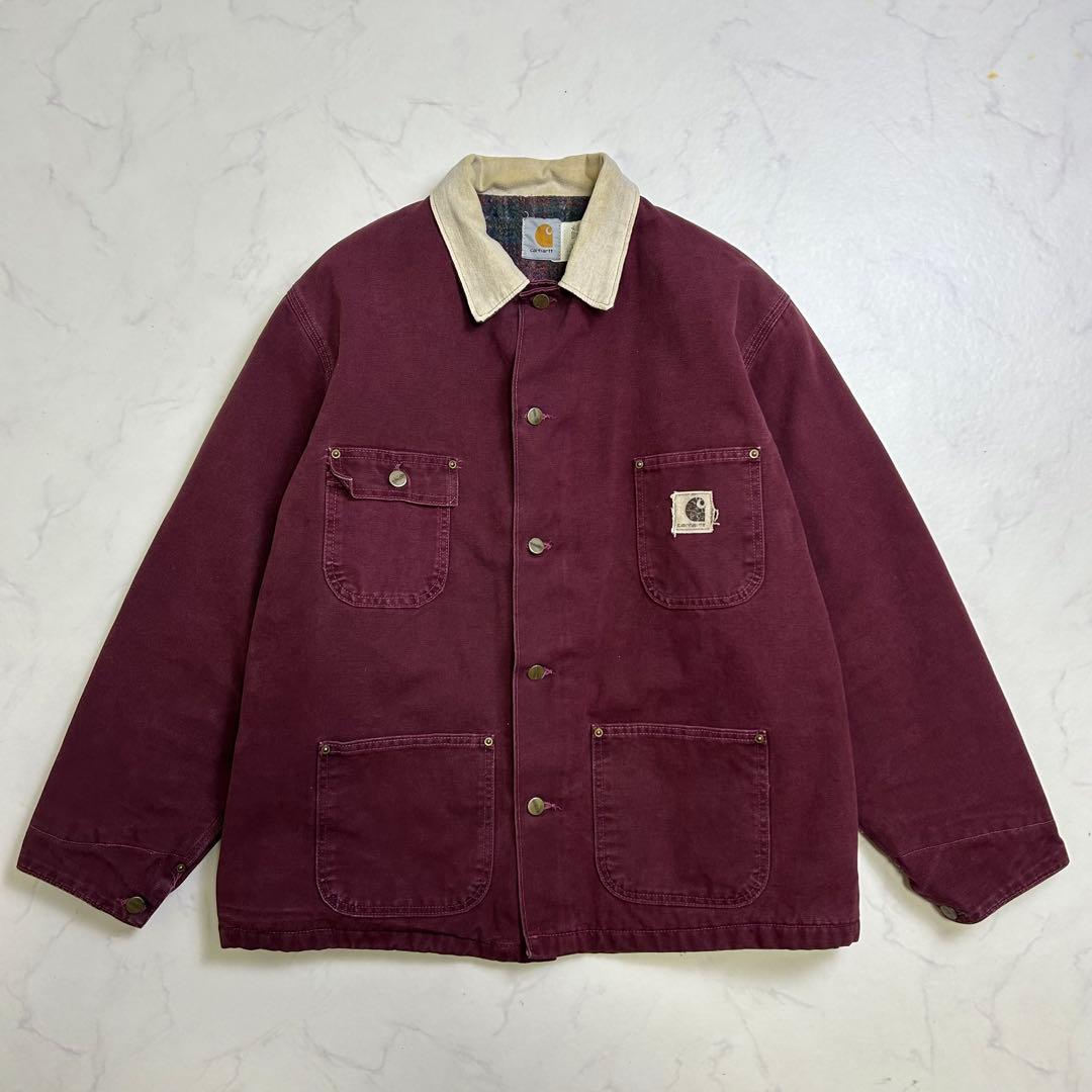 【希少色】美品 星タグ カーハート ミシガンチョアコート バーガンディ L
