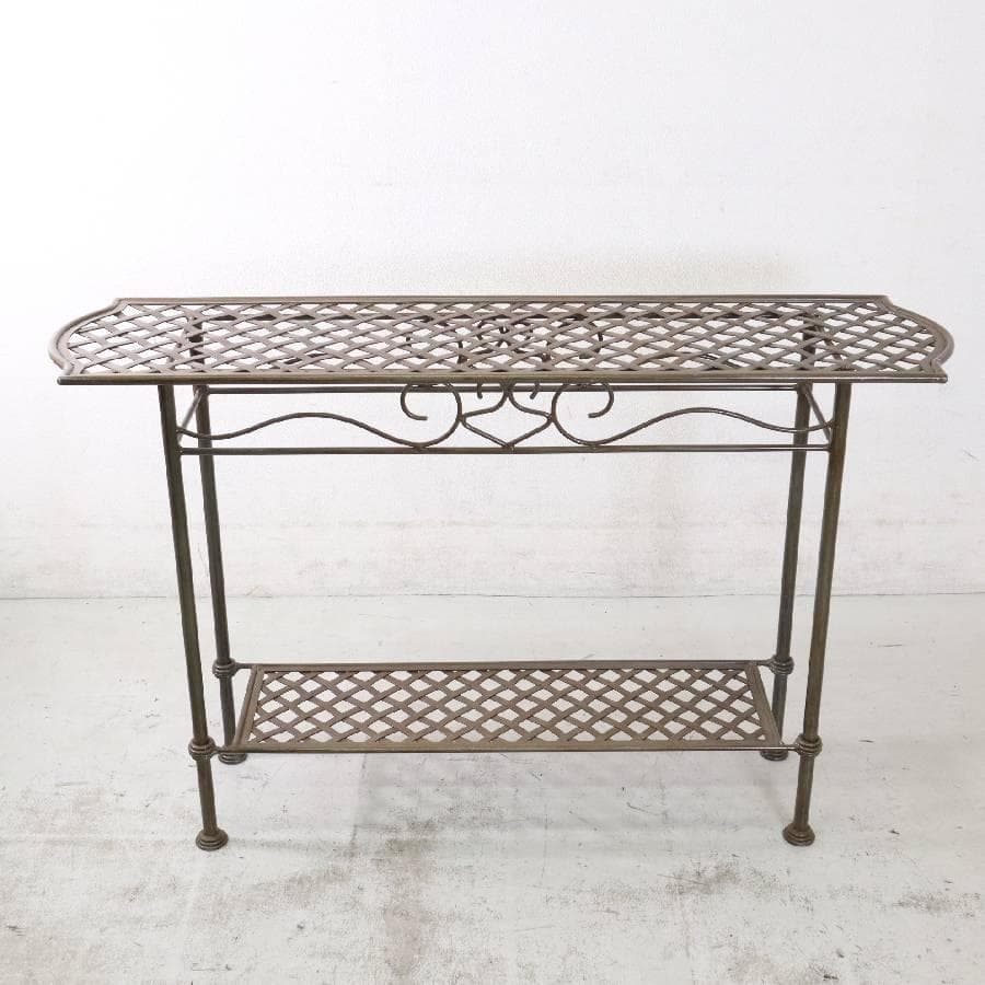 アンティーク調 コンソールテーブル サイドテーブル アイアン製 幅122cm