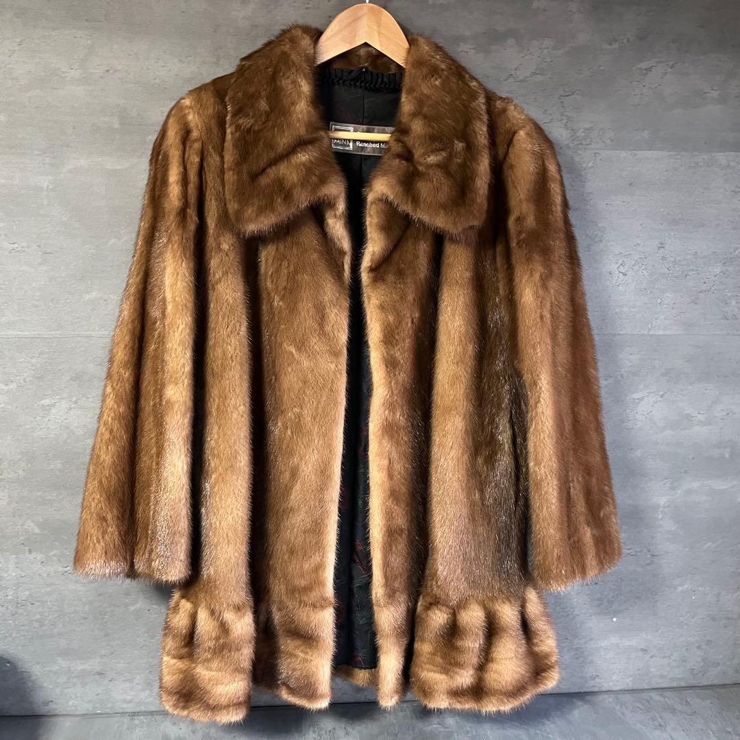 SAGAMINK ミンクコート Ranched Mink ブラウン リアルファー