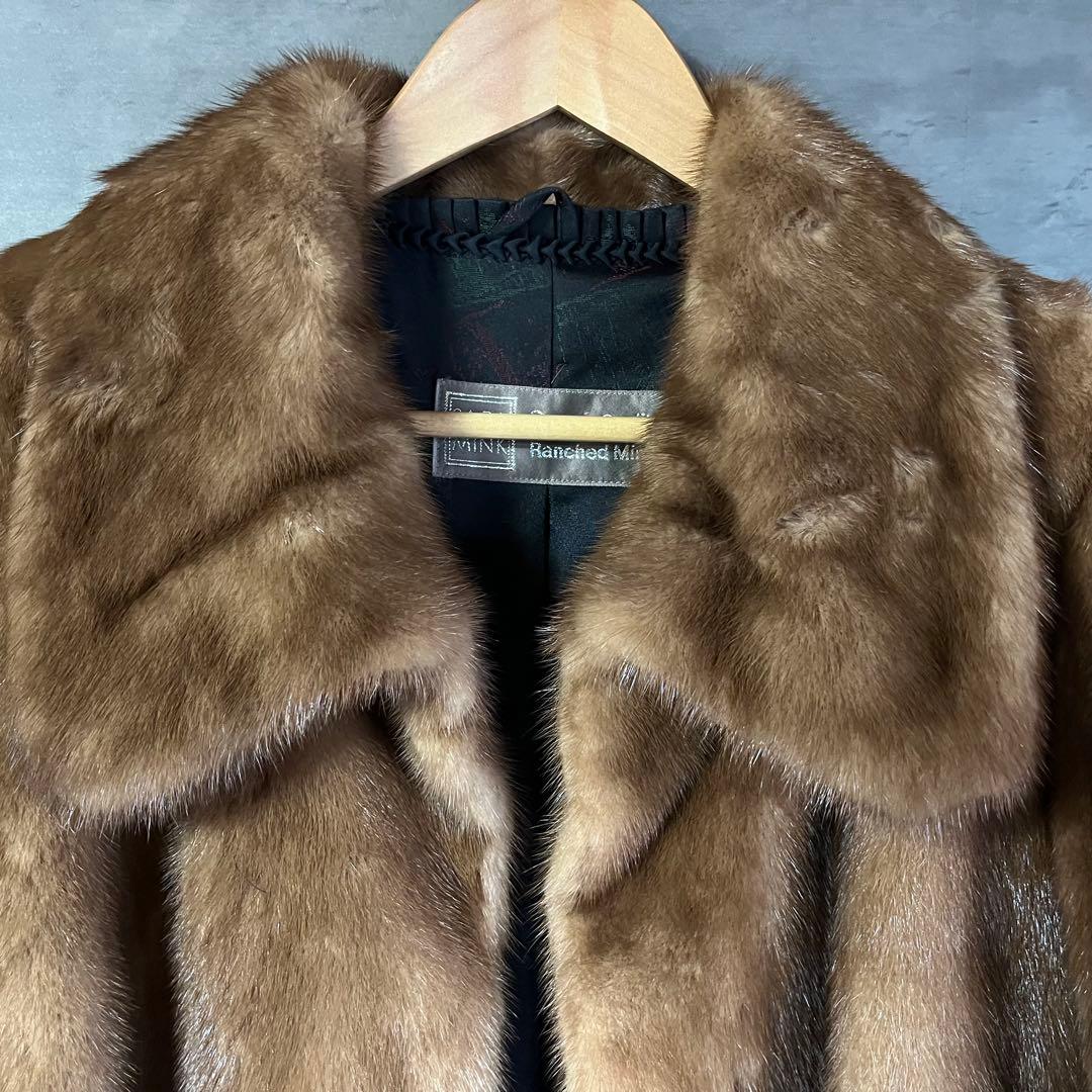 SAGAMINK ミンクコート Ranched Mink ブラウン リアルファー