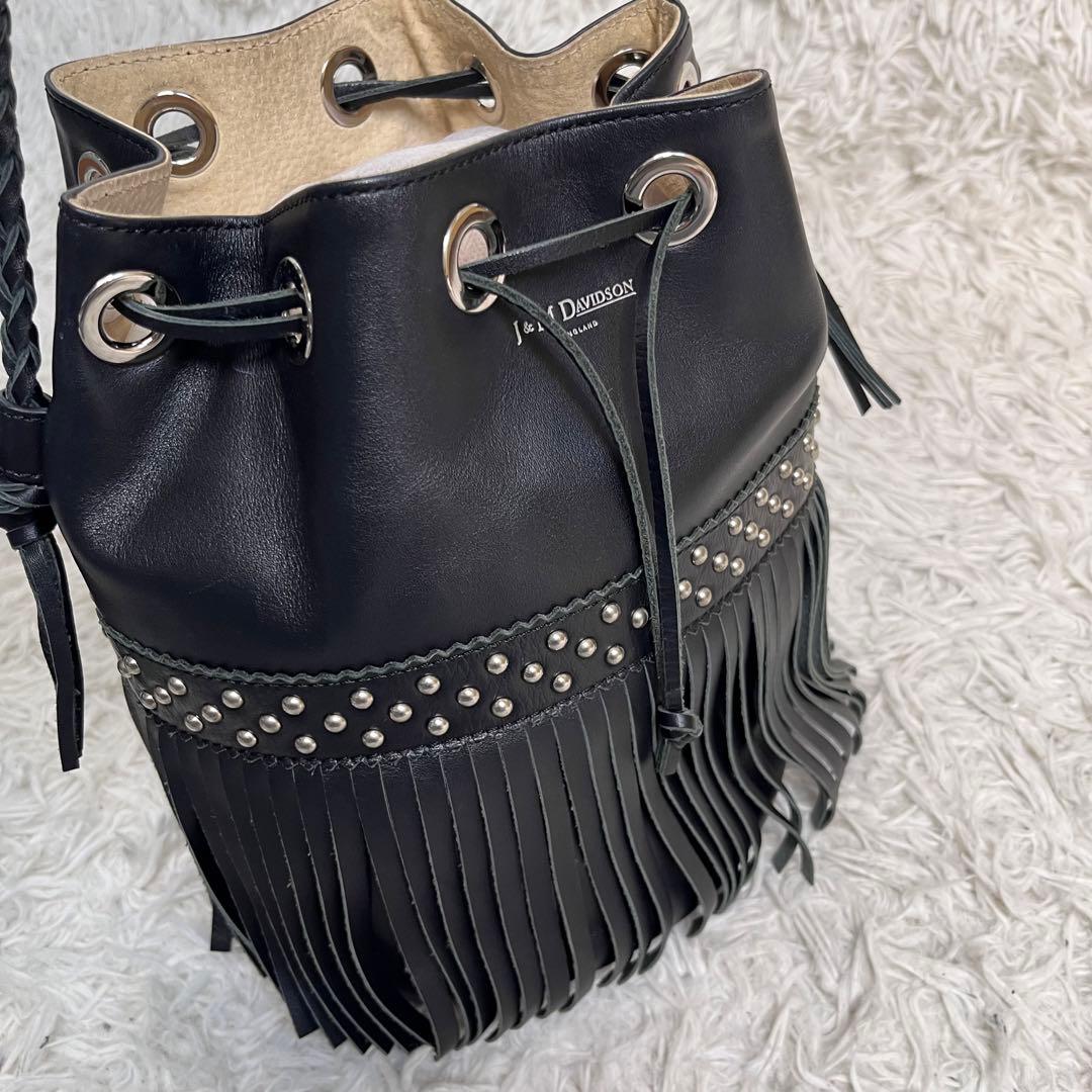 【美品】J＆M DAVIDSON ハンドバッグ　カーニバル　フリンジ　スタッズ
