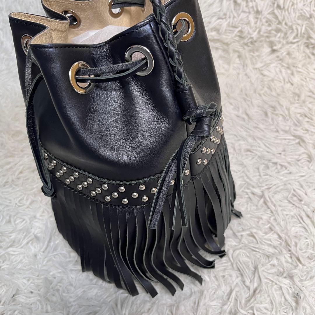 【美品】J＆M DAVIDSON ハンドバッグ　カーニバル　フリンジ　スタッズ