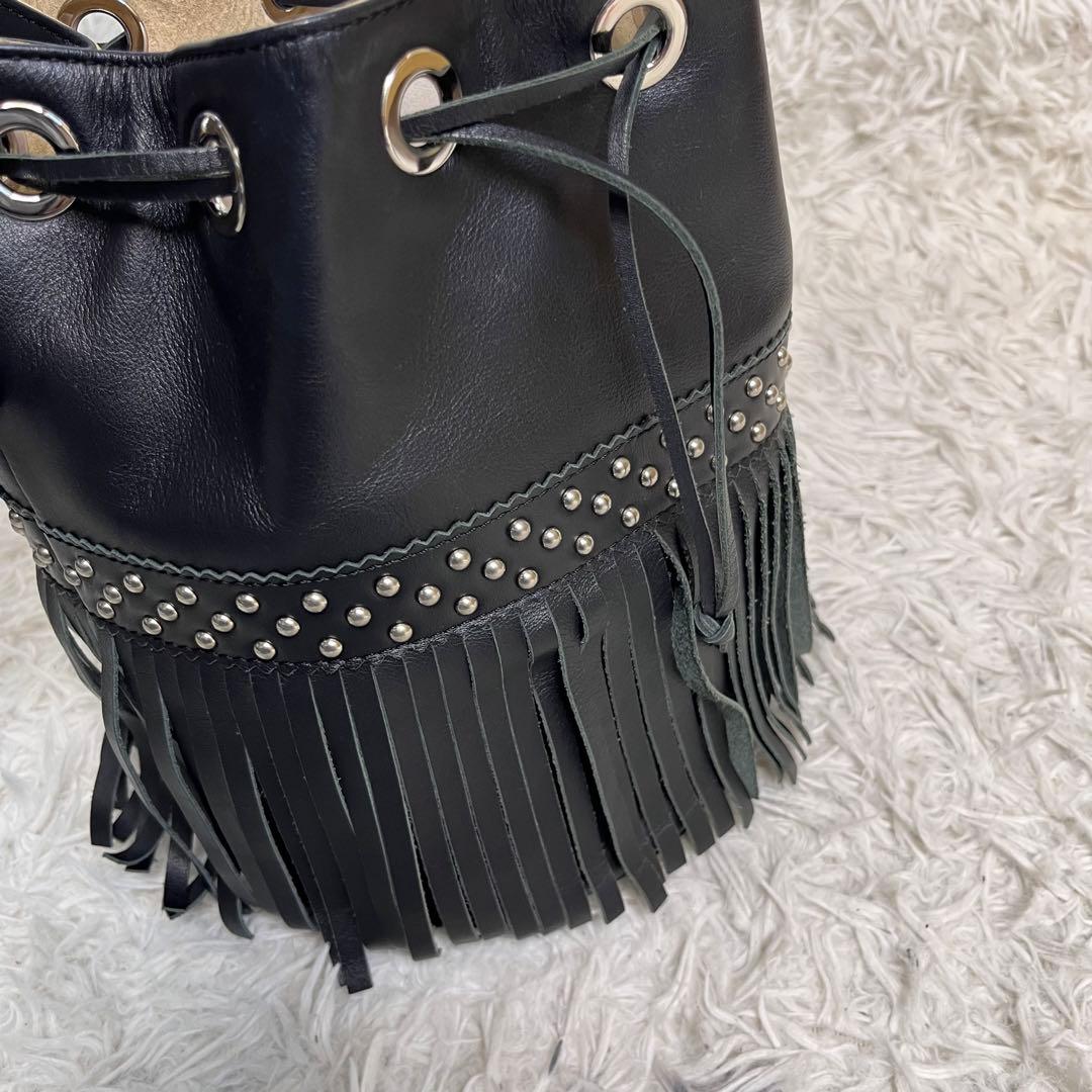 【美品】J＆M DAVIDSON ハンドバッグ　カーニバル　フリンジ　スタッズ