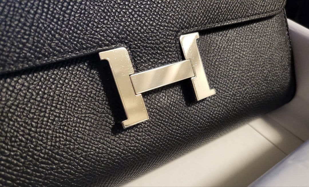 1【専用】エルメス　コンスタンス　ロング　ウォレット　ブラック　シルバー金具