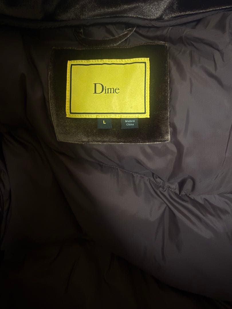 Dime Lサイズ ブラウン ダウンジャケット Velvet