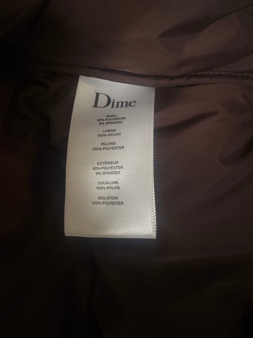 Dime Lサイズ ブラウン ダウンジャケット Velvet