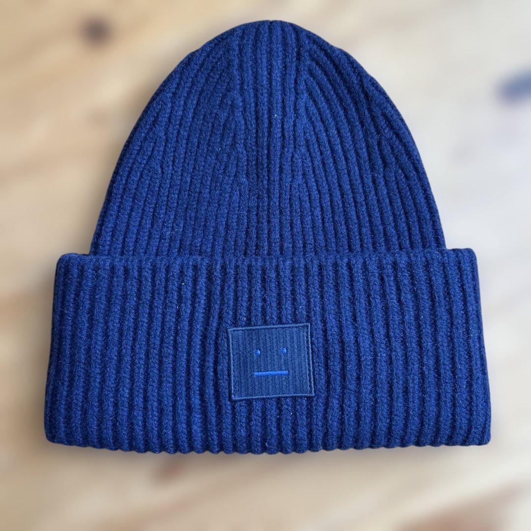 【最安値】Acne Studios ニット帽　美品　ネイビー