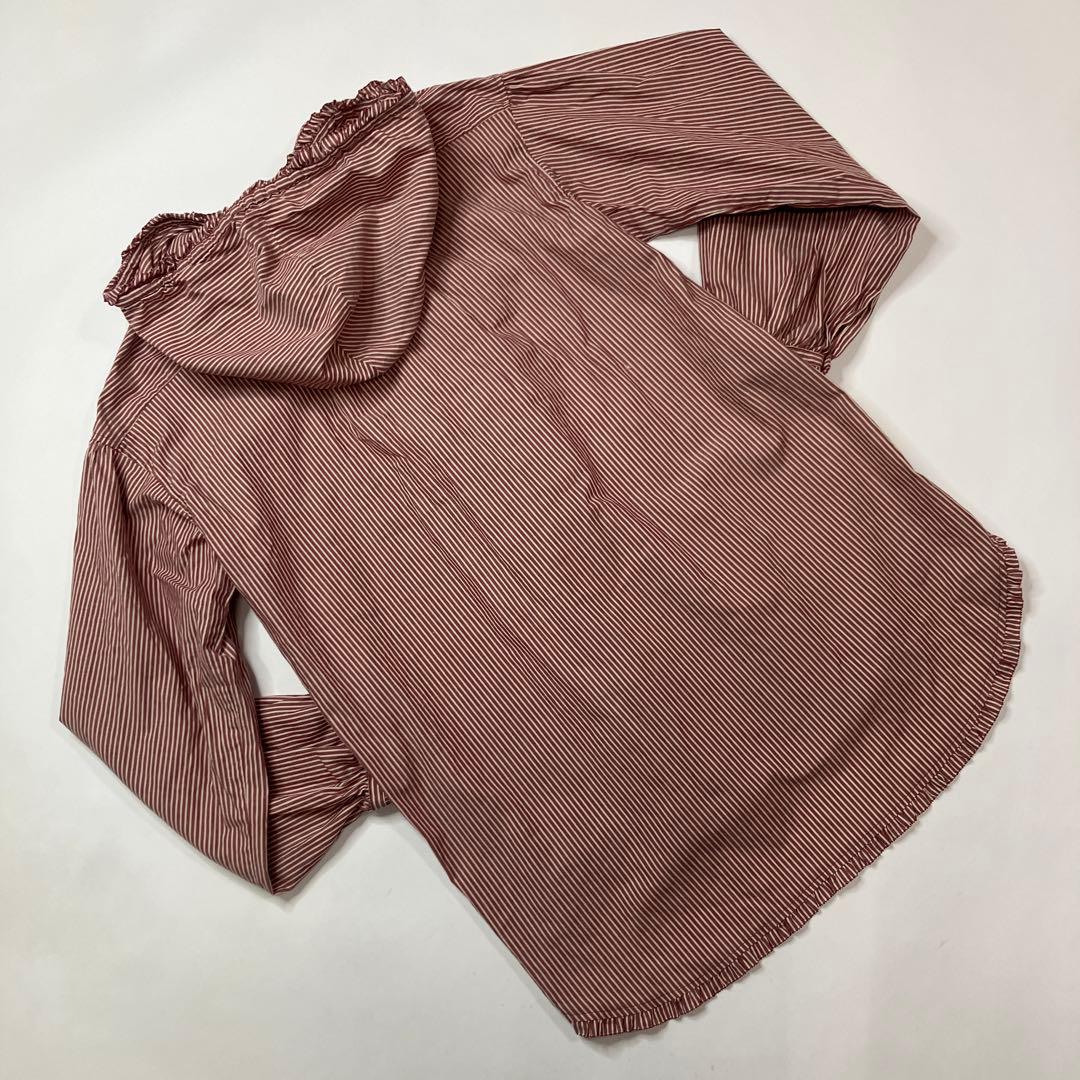 【美品】ピンクハウス 赤 フード付きストライプブラウス/2020年 秋