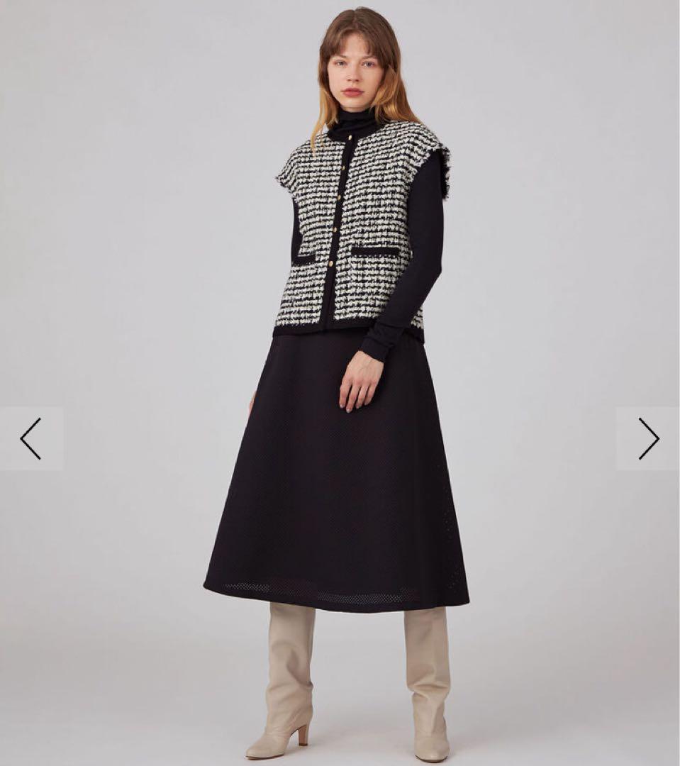 【TOMORROWLAND 】ニットコンビツイード フレンチスリーブジレ