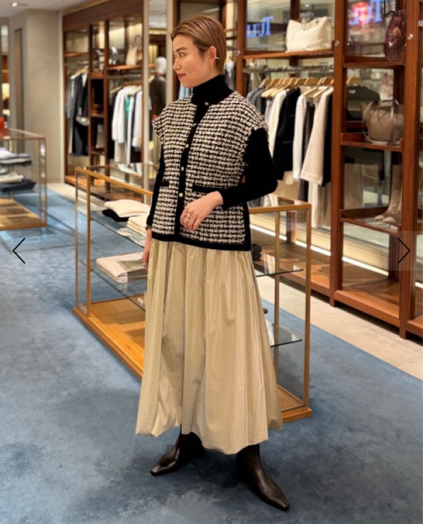 【TOMORROWLAND 】ニットコンビツイード フレンチスリーブジレ