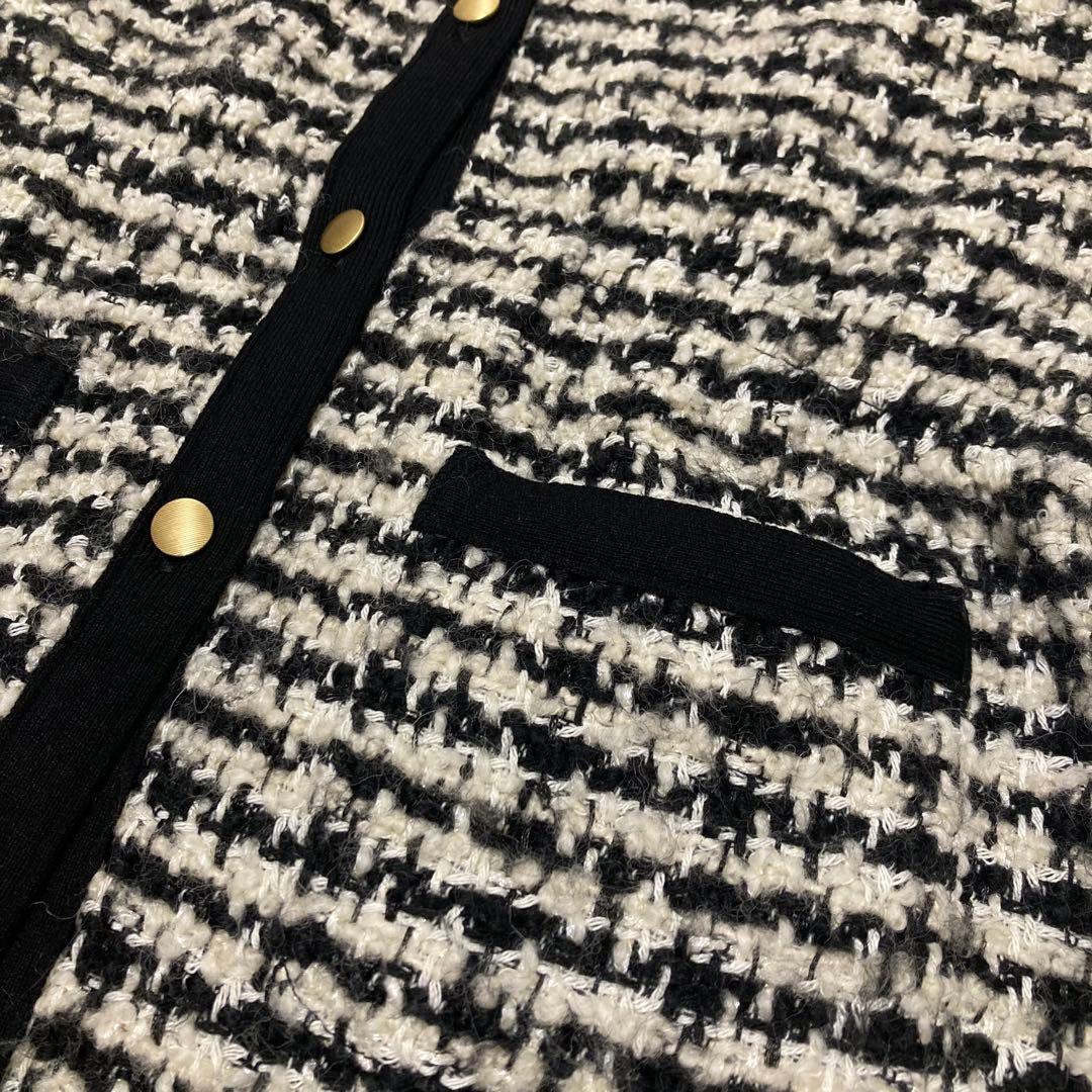 【TOMORROWLAND 】ニットコンビツイード フレンチスリーブジレ