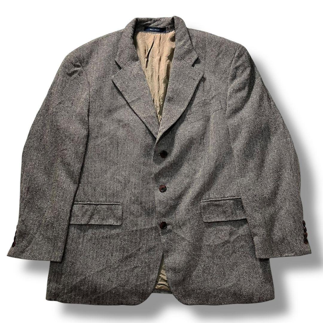 90s ラルフローレン ツイードジャケット シルク ウール ヘリンボーン 古着