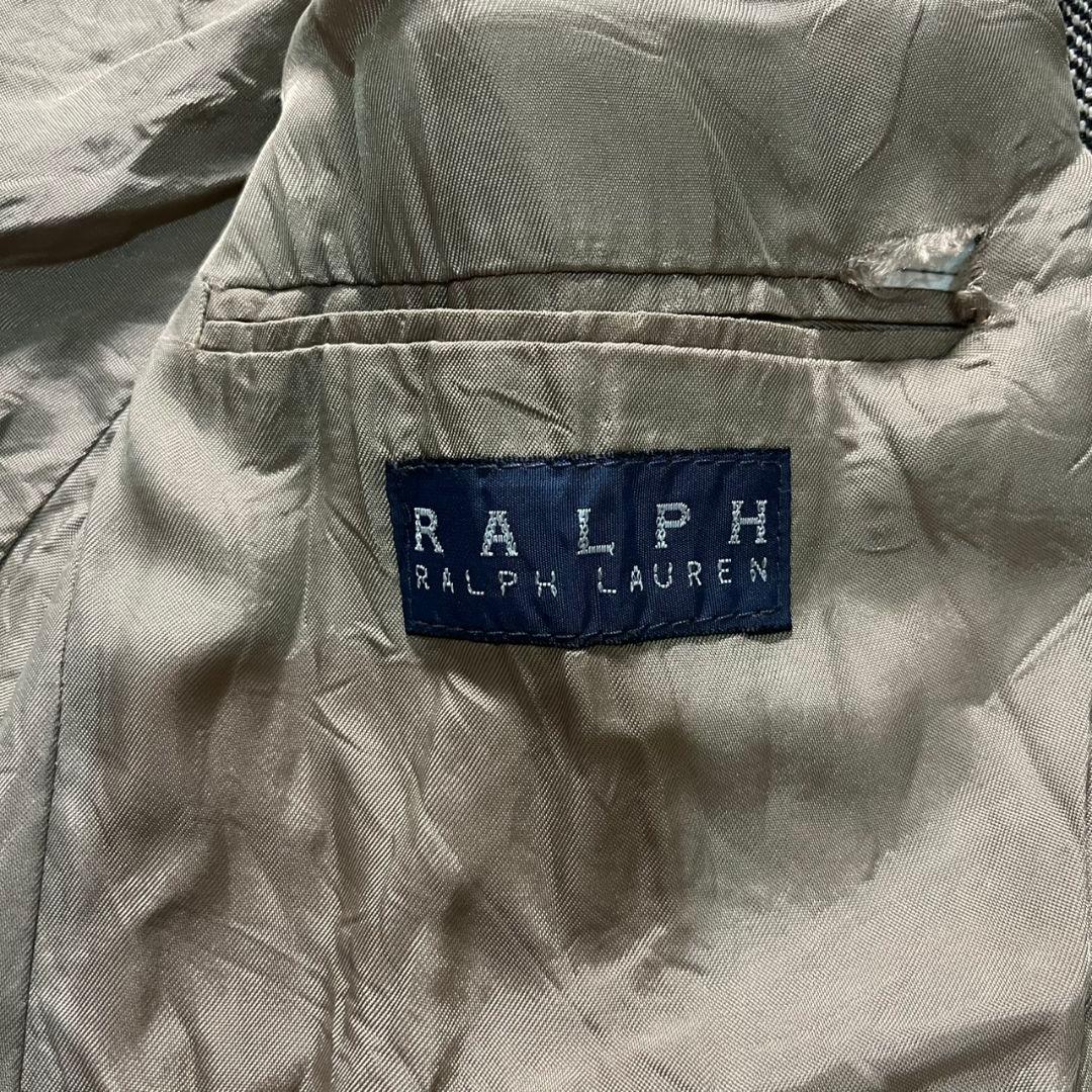 90s ラルフローレン ツイードジャケット シルク ウール ヘリンボーン 古着