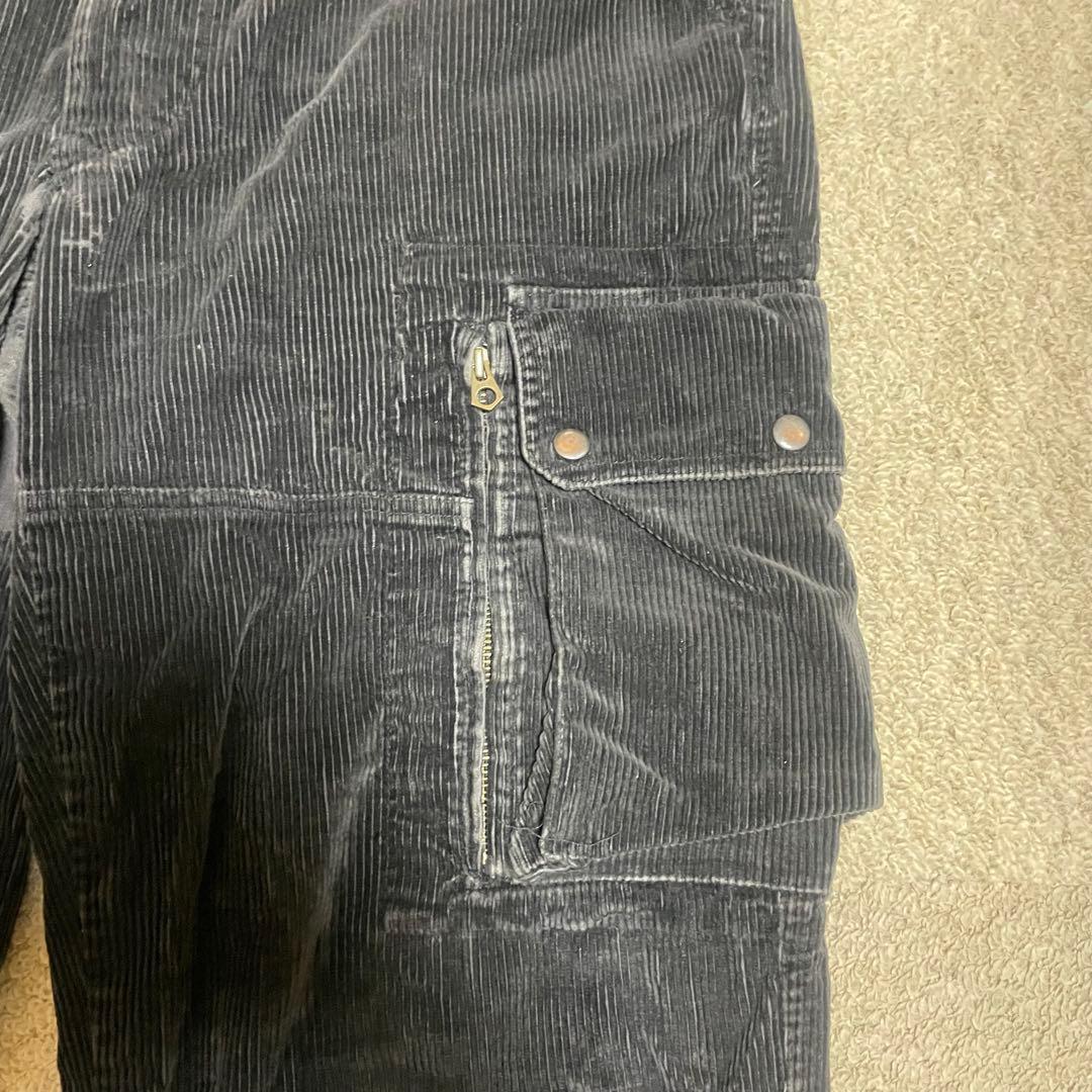 ラルフローレン コーデュロイ カーゴパンツ ダブルニー ブラック 90s