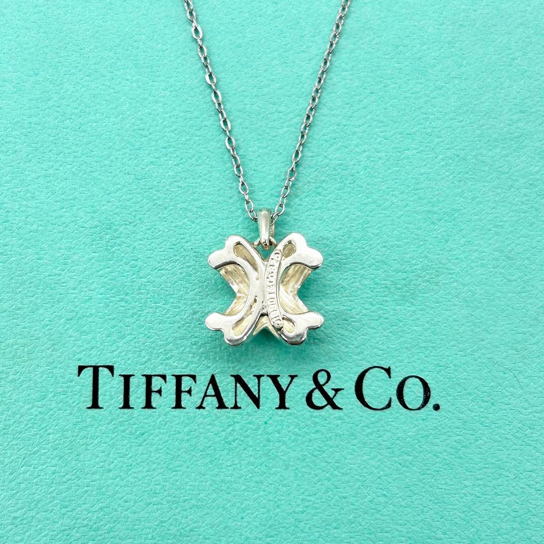 美品　ティファニー　シグネチャー　クロス　ネックレス　シルバー　社外チェーン