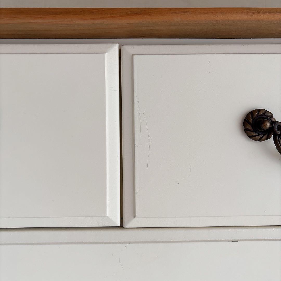 美品　フレンチカントリー　チェスト　シャビーシック　白家具　カントリー　猫脚　棚