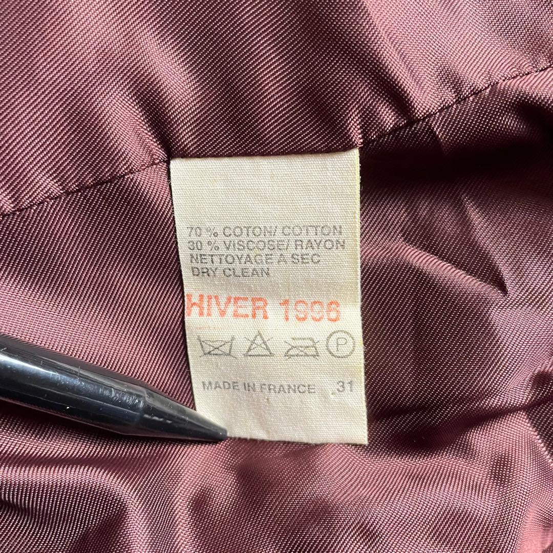 ajフランス製A.P.C. ベロアダブルテーラードジャケット ワインレッド