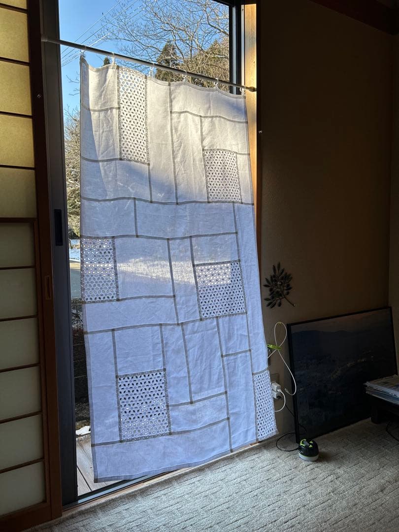 「ベルギーリネンと花刺繍」ポジャギ