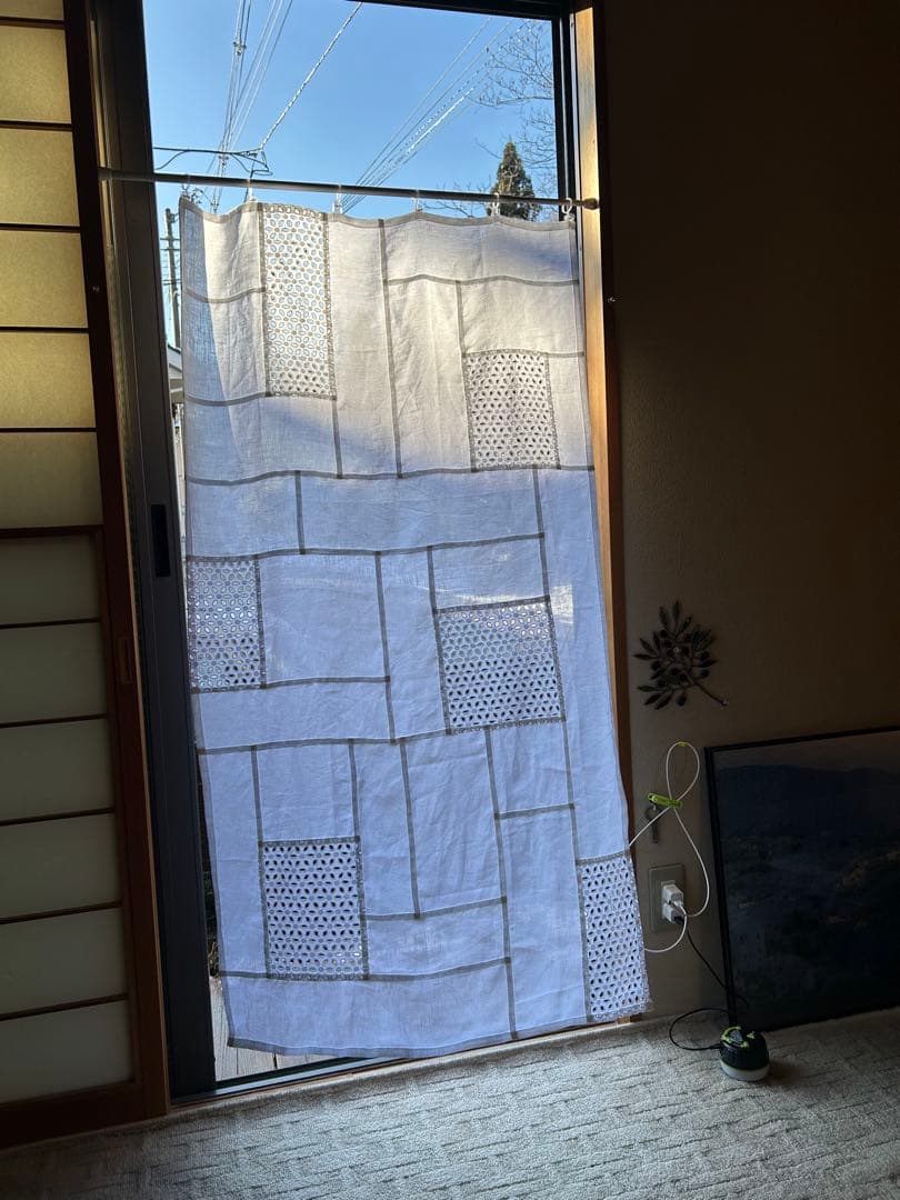 「ベルギーリネンと花刺繍」ポジャギ