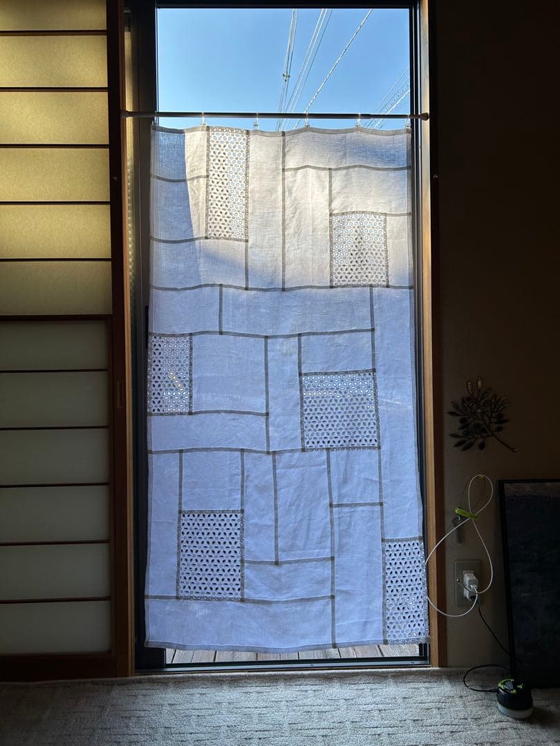 「ベルギーリネンと花刺繍」ポジャギ