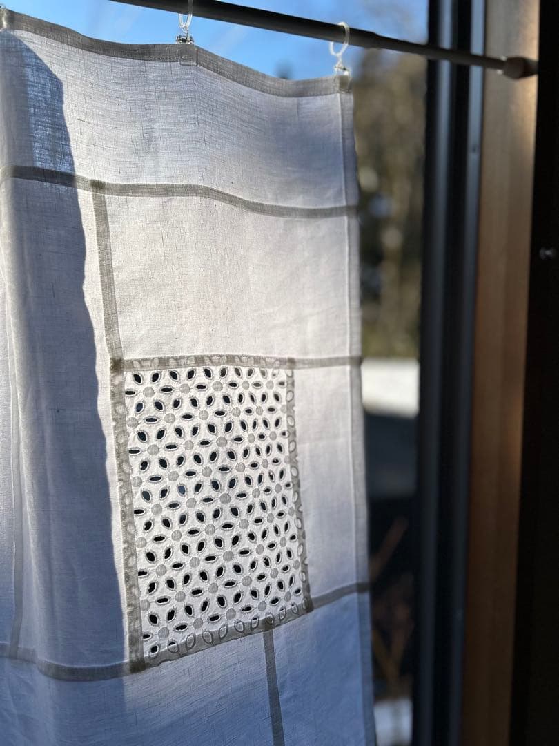 「ベルギーリネンと花刺繍」ポジャギ