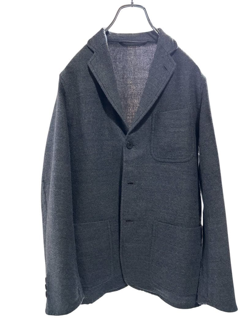 1 comoli コモリ ウール リネン チャコールグレー テーラードジャケット