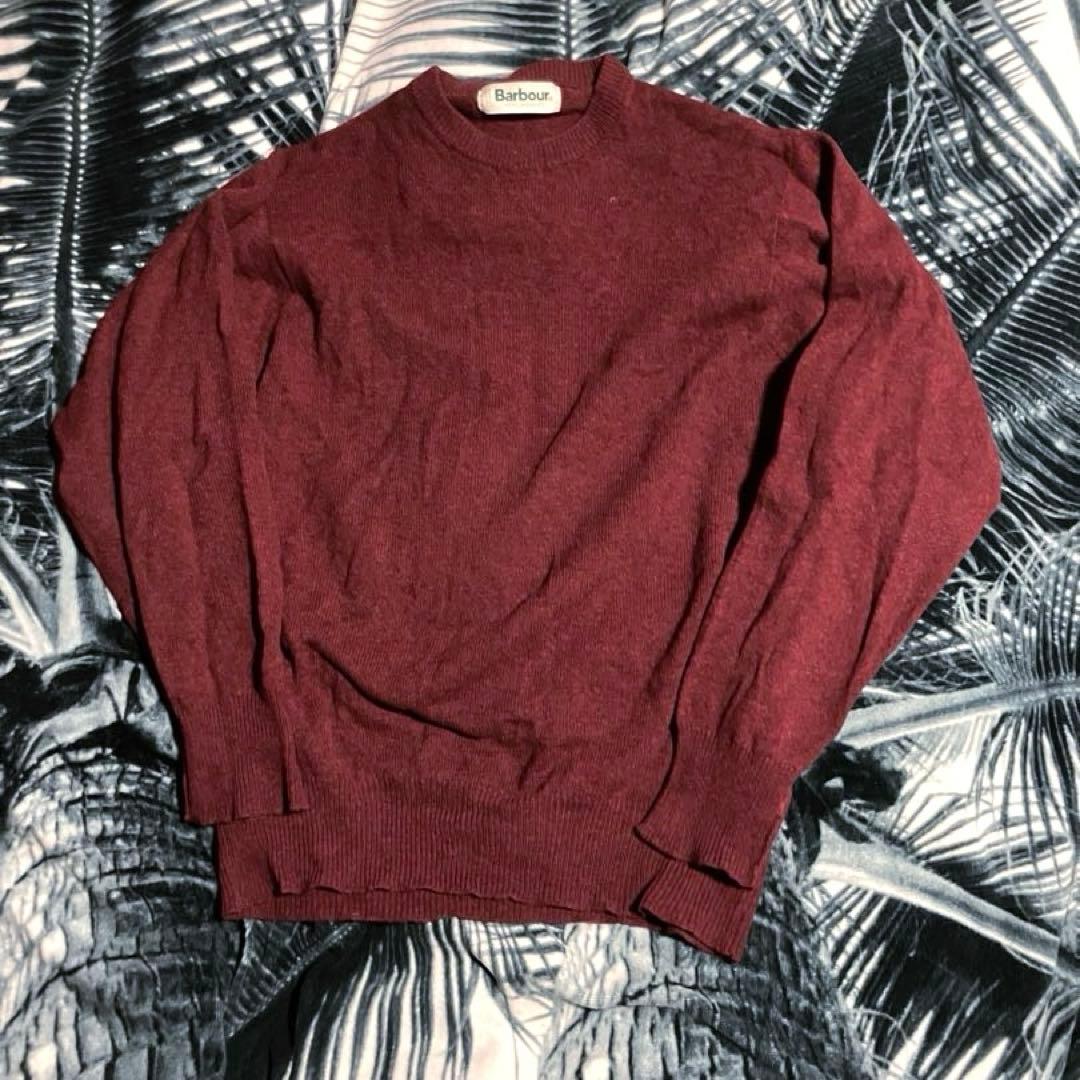 80s スコットランド製 ビンテージ Barbour ラムズウール ニット